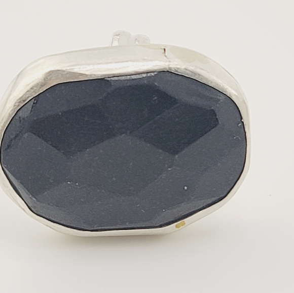 BLACK ONYX STATEMENT RING HANDMADE IN STERLING SILVER SZ 7.5 - Picture 6 of 6
